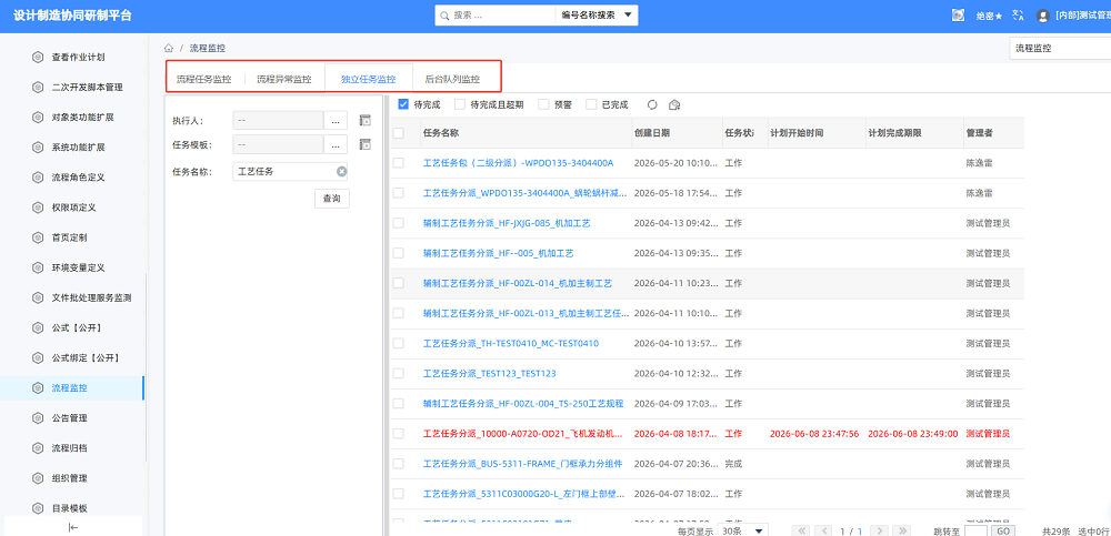 PDM任务管理，流程/任务的待办提醒与执行监控